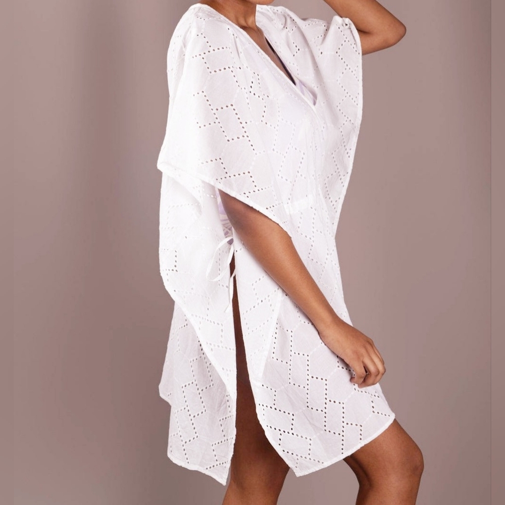 Primark White Cotton eyelet Beach Cover Up for Swimming or Pool